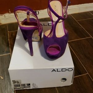 Purple platform heels